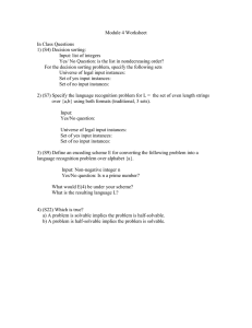 Module 4 Worksheet  In Class Questions 1) (S4) Decision sorting: