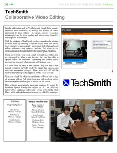 TechSmith  Collaborative Video Editing CSE 498