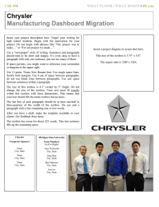 Chrysler  Manufacturing Dashboard Migration CSE 498