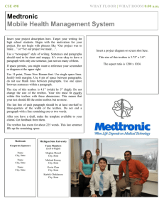 Medtronic  Mobile Health Management System CSE 498