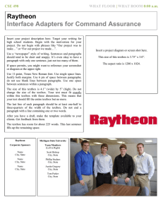 Raytheon  Interface Adapters for Command Assurance CSE 498