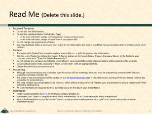 Read Me (Delete this slide.) • Required Template