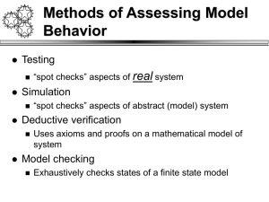 Methods of Assessing Model Behavior real Testing
