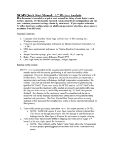 GCMS Quick Start Manual:  LC Mixture Analysis