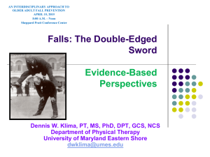 AN INTERDISCIPLINARY APPROACH TO OLDER ADULT FALL PREVENTION APRIL 15, 2015