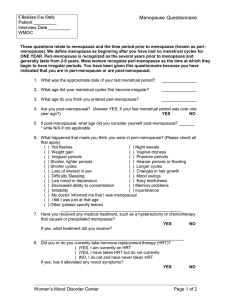 Menopause Questionnaire