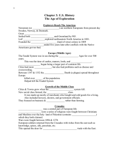 Chapter 3: U.S. History The Age of Exploration
