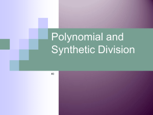 Polynomial and Synthetic Division #3