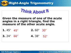 10-1 Right-Angle Trigonometry