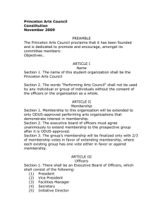 Princeton Arts Council Constitution November 2009