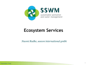 Ecosystem Services Naomi Radke, seecon international gmbh 1 Presentation Tricks