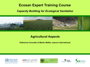 Ecosan Expert Training Course Agricultural Aspects Capacity Building for Ecological Sanitation