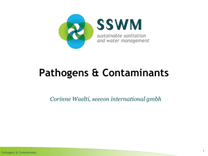 Pathogens &amp; Contaminants Corinne Waelti, seecon international gmbh 1