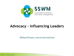 Advocacy – Influencing Leaders Michael Kropac, seecon international 1