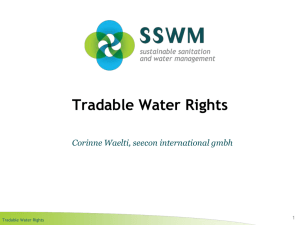 Tradable Water Rights Corinne Waelti, seecon international gmbh 1