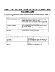 KRONOS CLOCK LOCATIONS FOR PATIENT SAFETY ATTENDANTS (PSAS) AND COMPANIONS