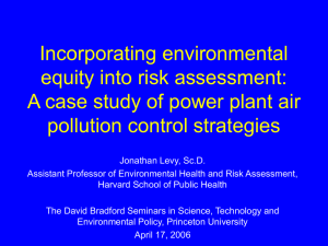 Incorporating environmental equity into risk assessment: pollution control strategies