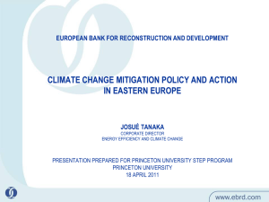 CLIMATE CHANGE MITIGATION POLICY AND ACTION IN EASTERN EUROPE JOSUÉ TANAKA