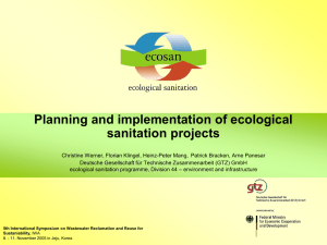 Planning and implementation of ecological sanitation projects d implmentation an