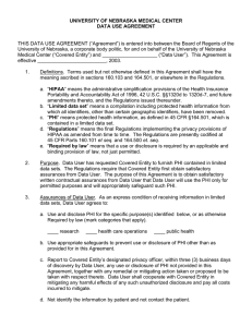 UNIVERSITY OF NEBRASKA MEDICAL CENTER DATA USE AGREEMENT