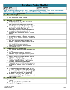 Compliance Review Checklist