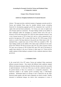 Accounting for Economic Growth in Taiwan and Mainland China: