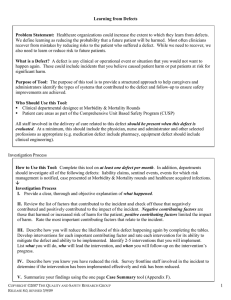 We define learning as reducing the probability that a future... Learning from Defects Problem Statement: