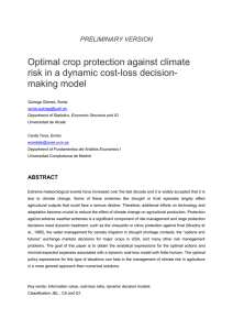 Optimal crop protection against climate risk in a dynamic cost-loss decision-