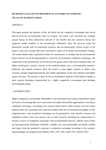 ABSTRACT This  paper  presents  the  analysis ... DO HOTELS LEAN ON ENVIRONMENTAL FACTORS TO COMPETE?