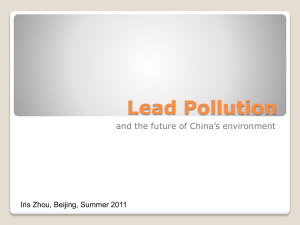 Lead Pollution and the future of China’s environment