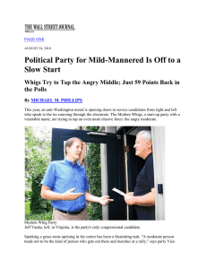 Political Party for Mild-Mannered Is Off to a Slow Start the Polls
