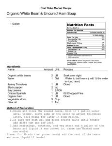 Organic White Bean &amp; Uncured Ham Soup  Nutrition Facts