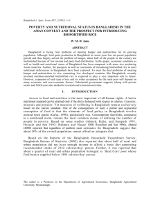 POVERTY AND NUTRITIONAL STATUS IN BANGLADESH IN THE BIOFORTIFIED RICE