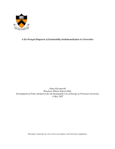 A Six-Pronged Diagnosis of Sustainability Institutionalization in Universities James Kuczmarski