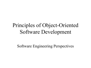 Principles of Object-Oriented Software Development Software Engineering Perspectives