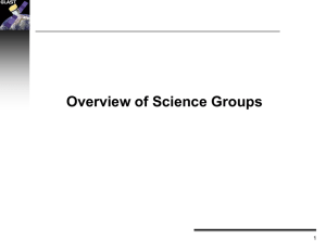 Overview of Science Groups 1