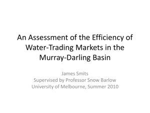 An Assessment of the Efficiency of Water-Trading Markets in the Murray-Darling Basin