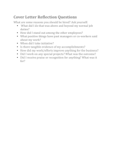 Cover Letter Reflection Questions