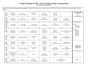 Sample Schedule for BFA: ART (Graphic Design Concentration)