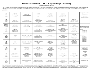Sample Schedule for BA: ART - Graphic Design/Advertising
