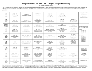Sample Schedule for BA: ART - Graphic Design/Advertising