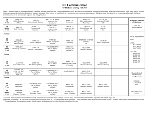 BS: Communication For Students Entering Fall 2011