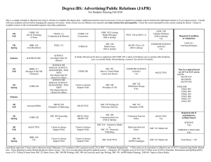 Degree:BS: Advertising/Public Relations (JAPR) For Students Entering Fall 2010