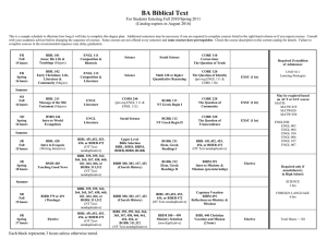 BA Biblical Text For Students Entering Fall 2010/Spring 2011