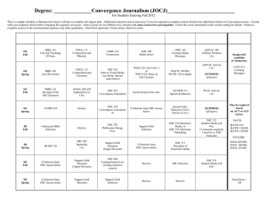 Degree: ______________Convergence Journalism (JOCJ)_________________________ For Students Entering Fall 2012