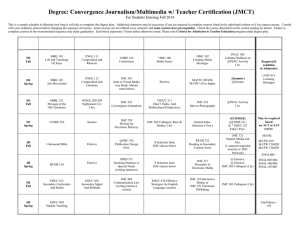 Degree: Convergence Journalism/Multimedia w/ Teacher Certification (JMCT)