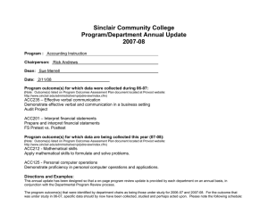 Sinclair Community College Program/Department Annual Update 2007-08