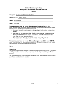 Program/Department Annual Update 2009-10