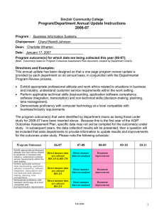 Program/Department Annual Update Instructions 2006-07