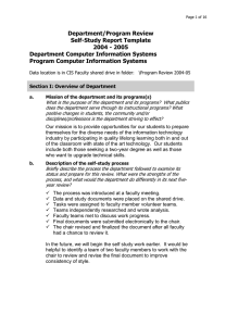 Department/Program Review Self-Study Report Template 2004 - 2005 Department Computer Information Systems